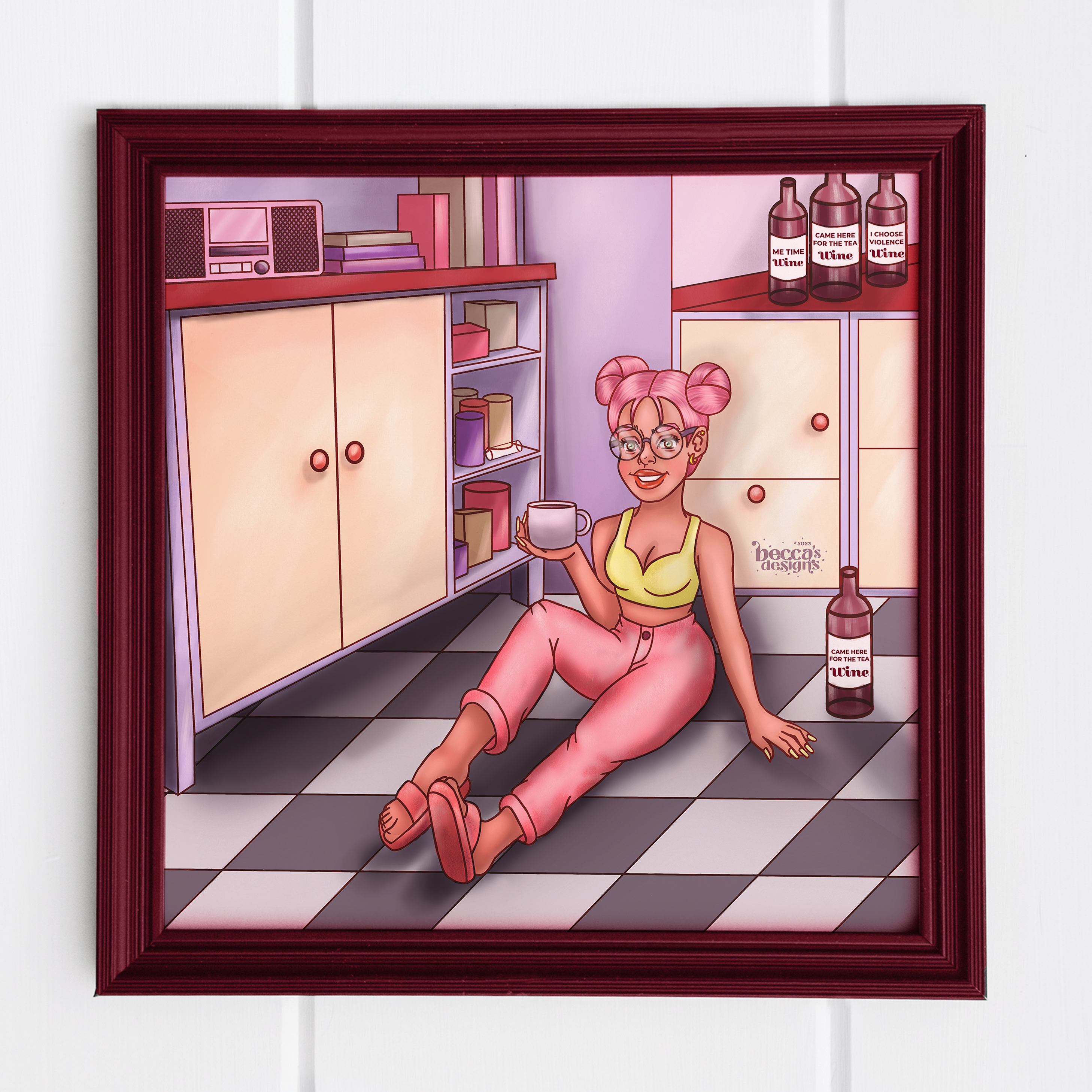 Spill The Tea Square Art Print