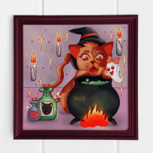 Witchy Kitty Up To Something Sweet Art print