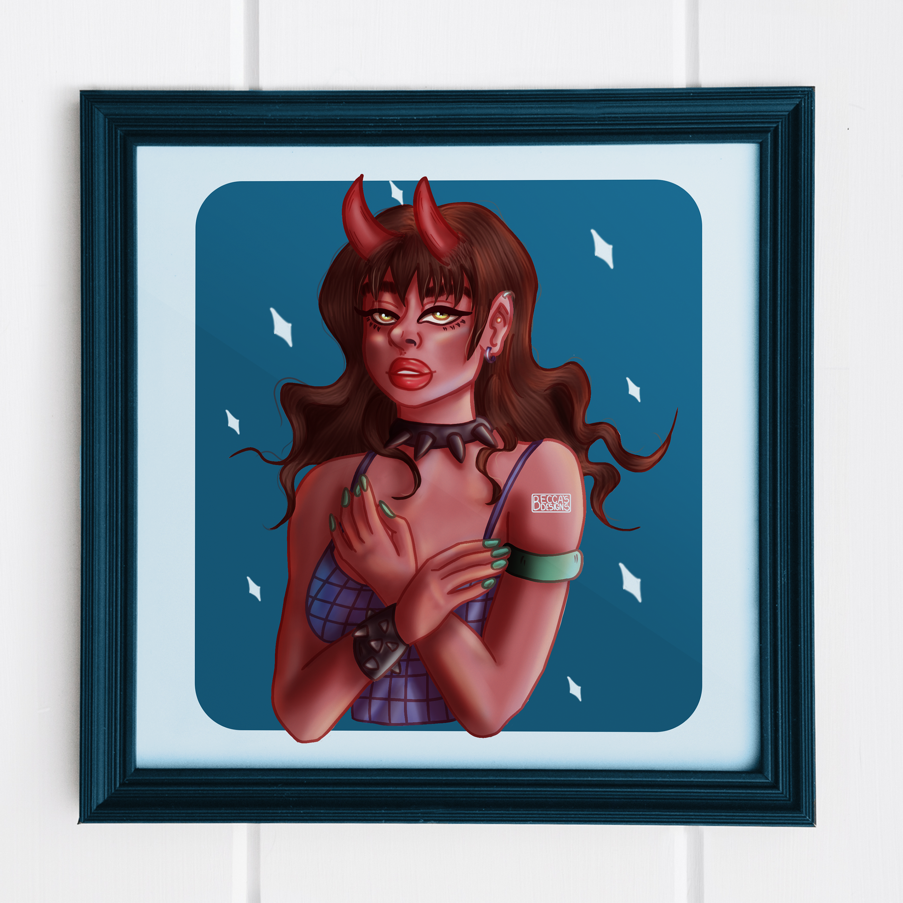 Lovely With Horns SQUARE Art Print